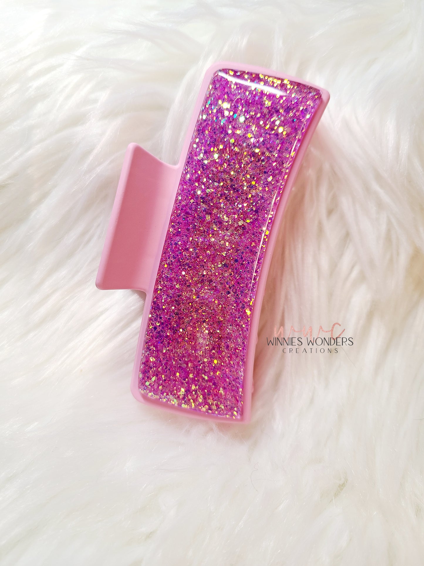 Pink Glitter Hair Clip