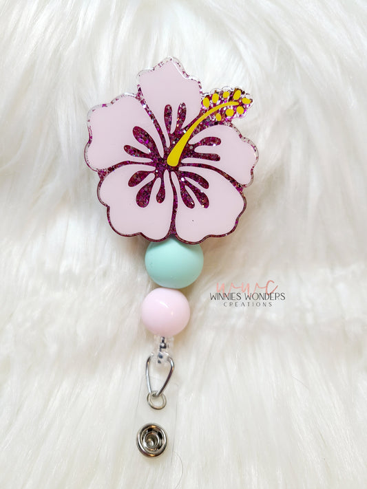 Hibiscus Flower Badge Reel