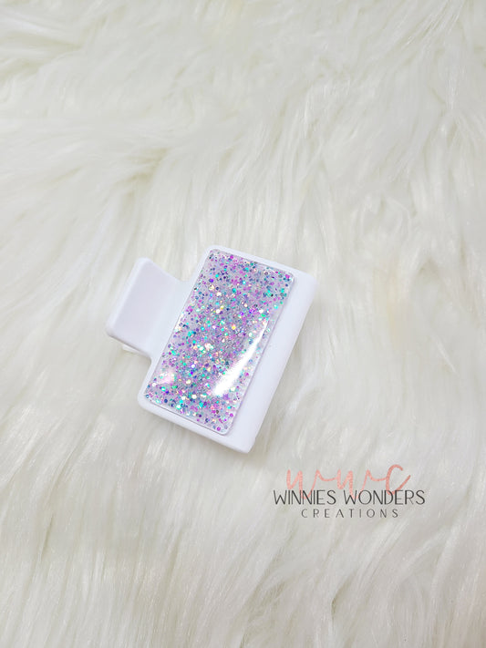 Purple/Teal Glitter Small Hair Clip