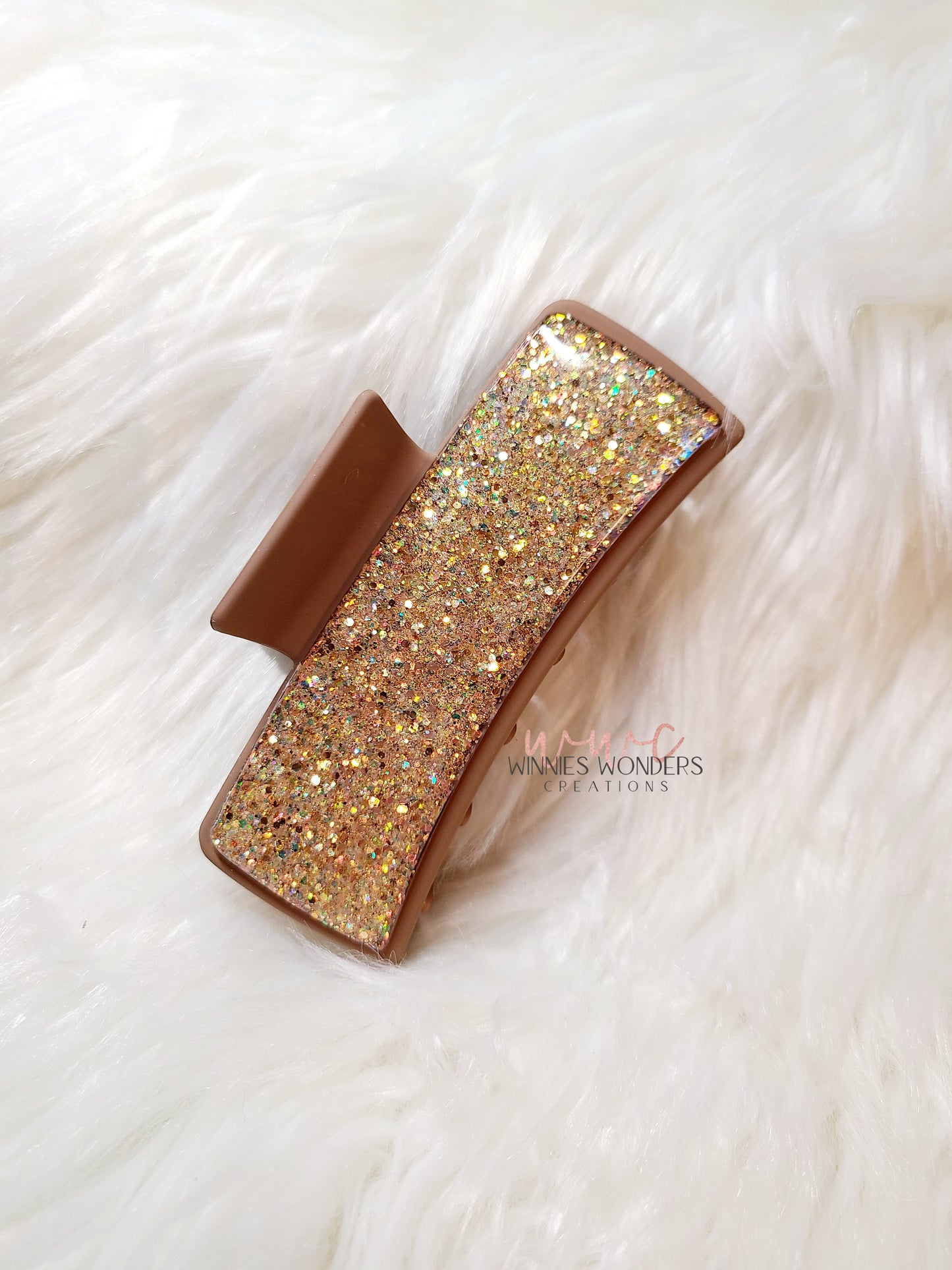 Gold Glitter Hair Clip