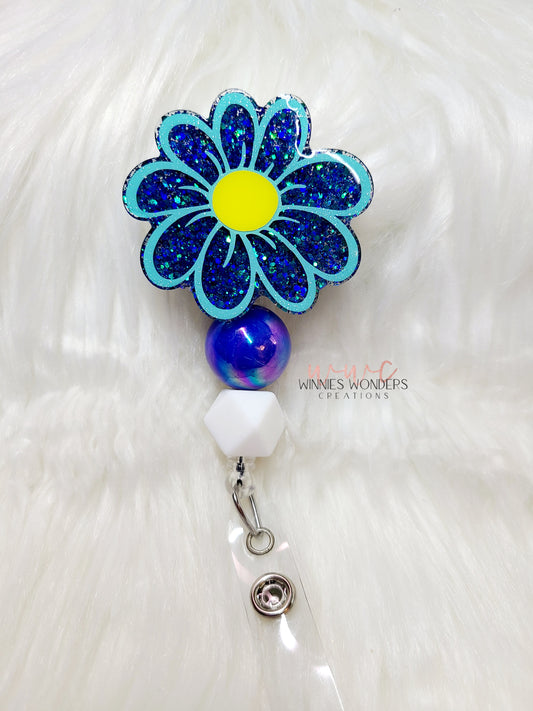 Cartoon Daisy Flower Badge Reel