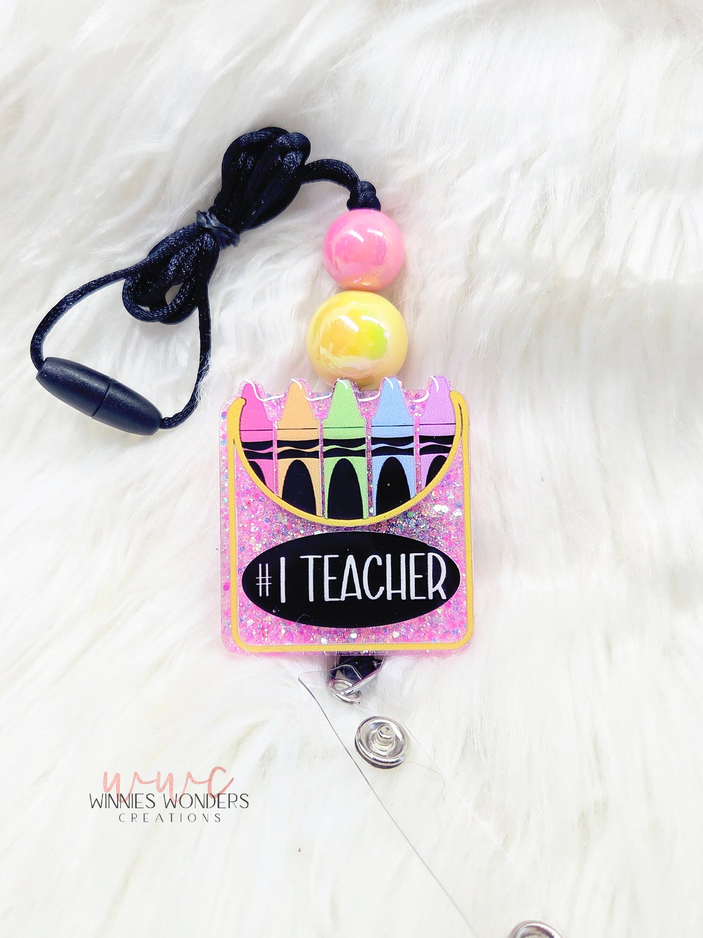 #1 Teacher Crayon Box Lanyard