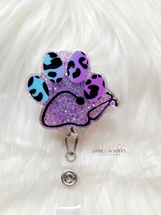 Stethoscope Paw Badge Reel