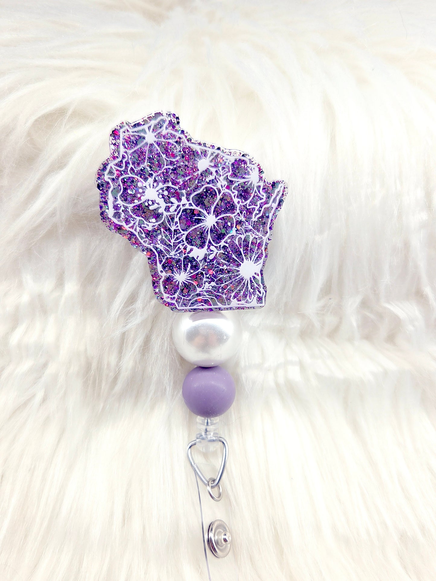 Floral Wisconsin Badge Reel