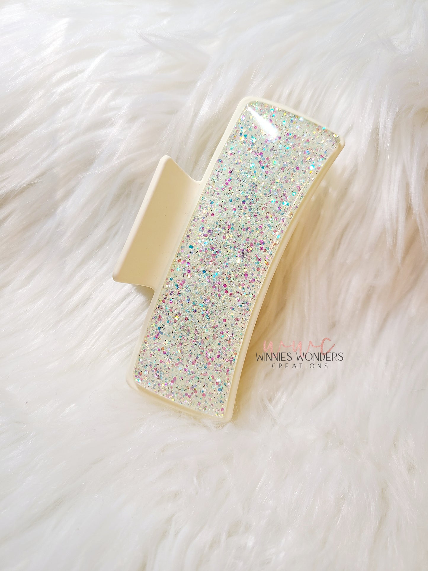 Light Yellow Glitter Hair Clip