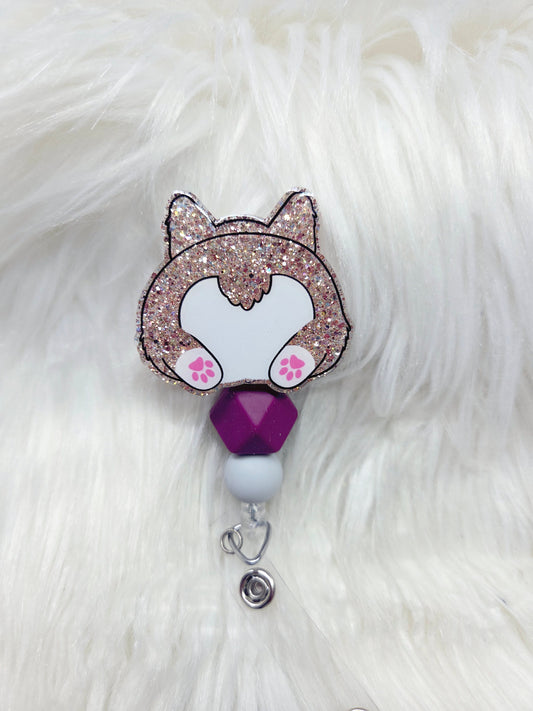 Corgi Butt Badge Reel