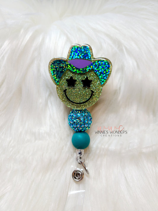 Cowboy Smiley Badge Reel