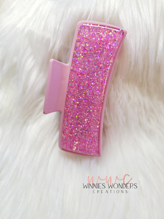 Pink Glitter Hair Clip