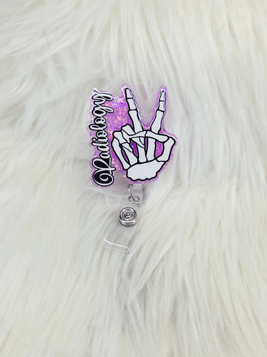 Radiology Peace Sign Badge Reel