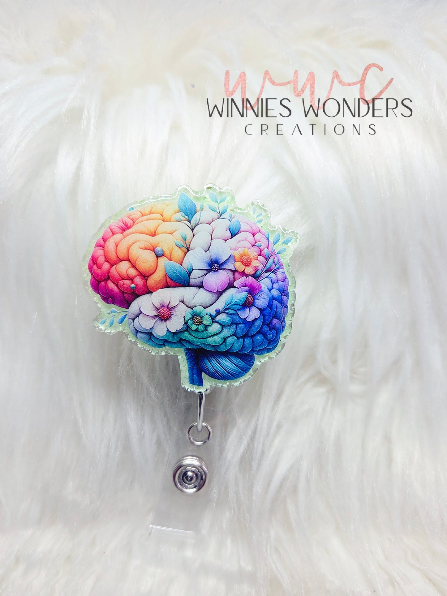 Floral Brain Badge Reel