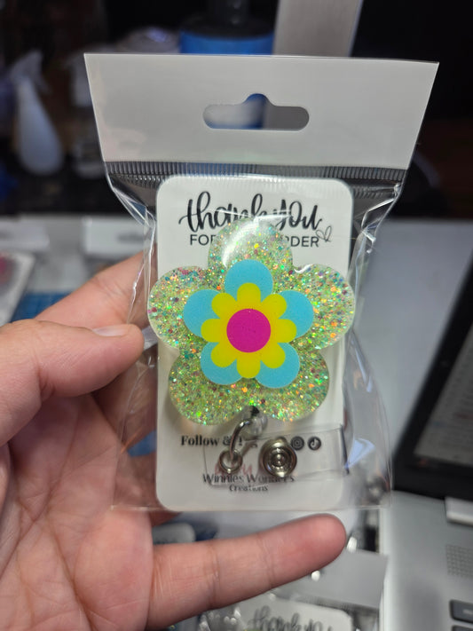 Bubbly Flower Badge Reel