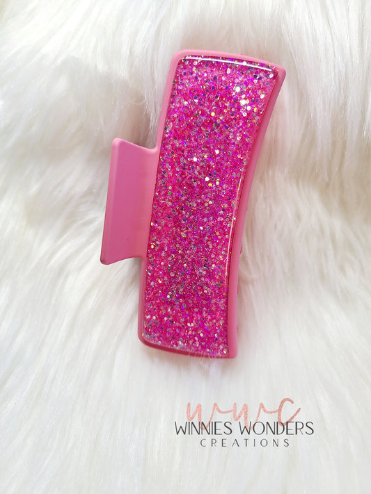 Pink Glitter Hair Clip