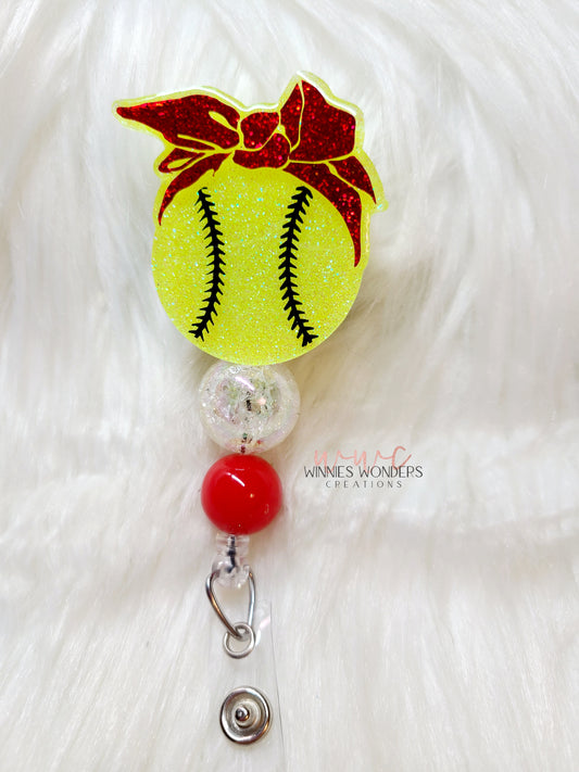 Softball Badge Reel