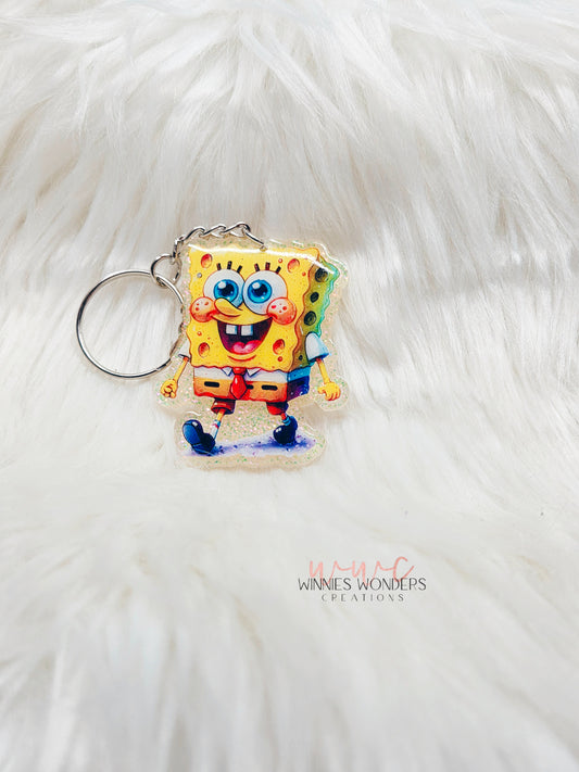 Sponge Guy Keychain