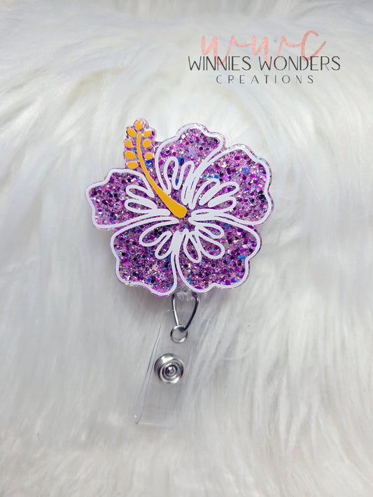 Hibiscus Flower Badge Reel