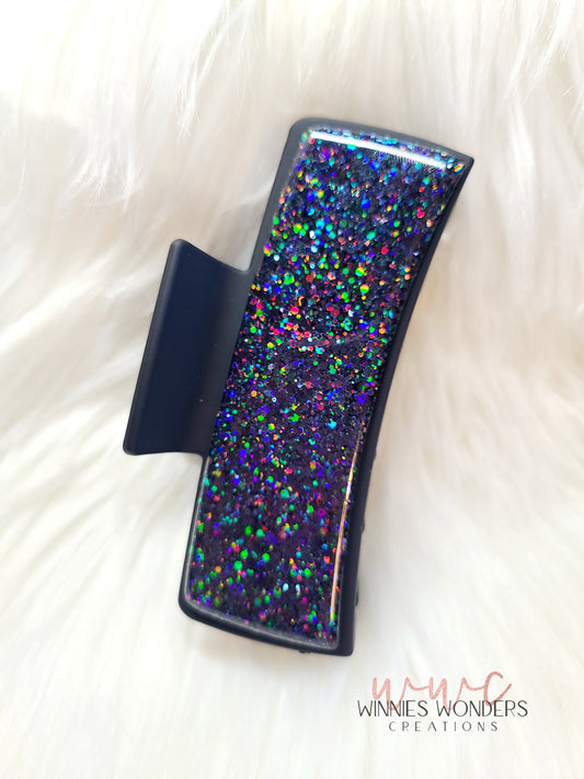Black Glitter Hair Clip