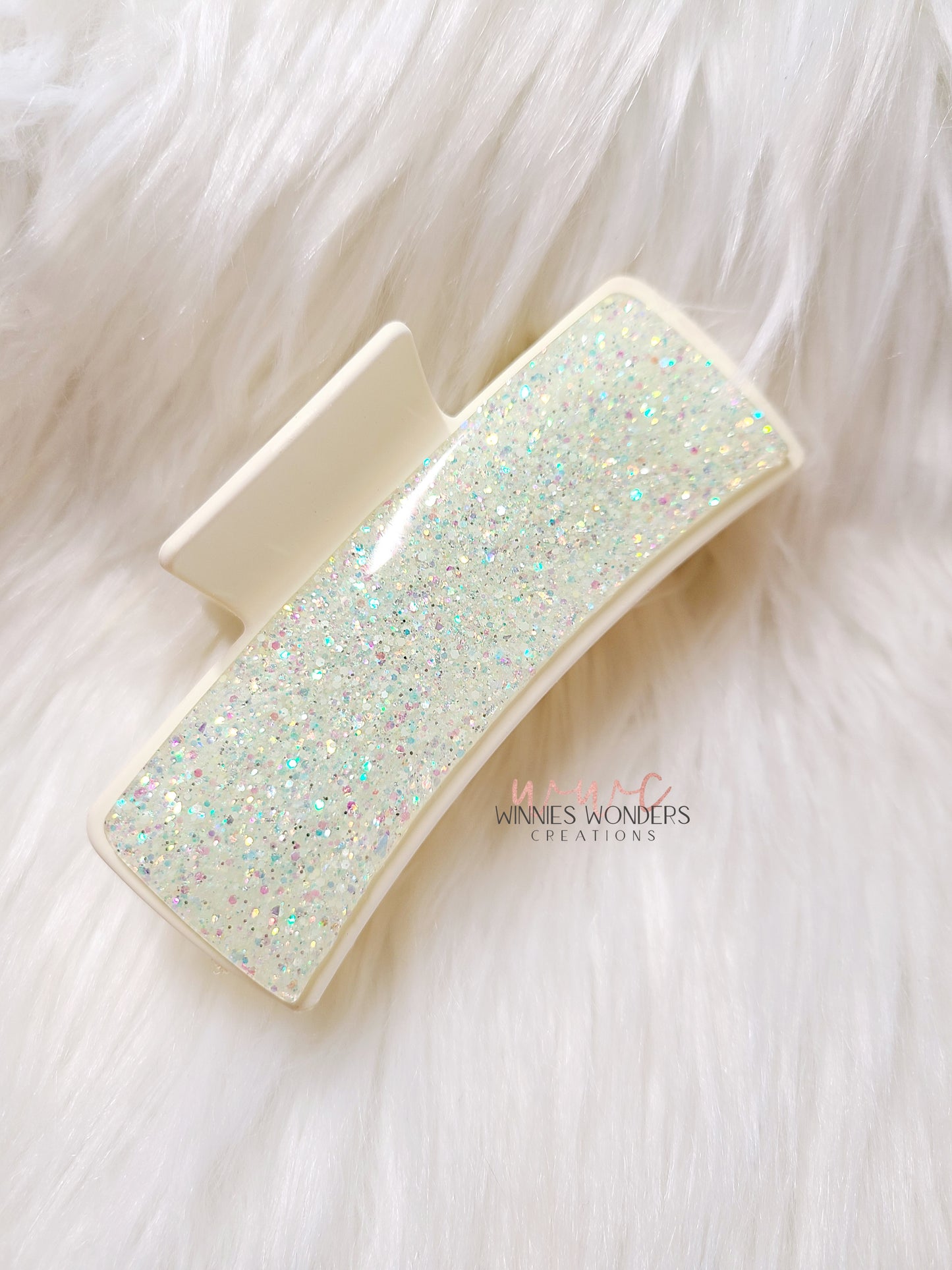 Light Yellow Glitter Hair Clip