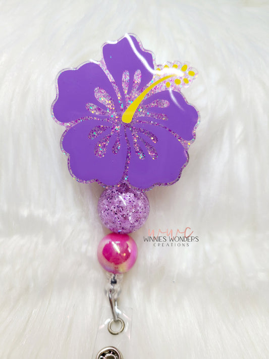 Hibiscus Flower Badge Reel