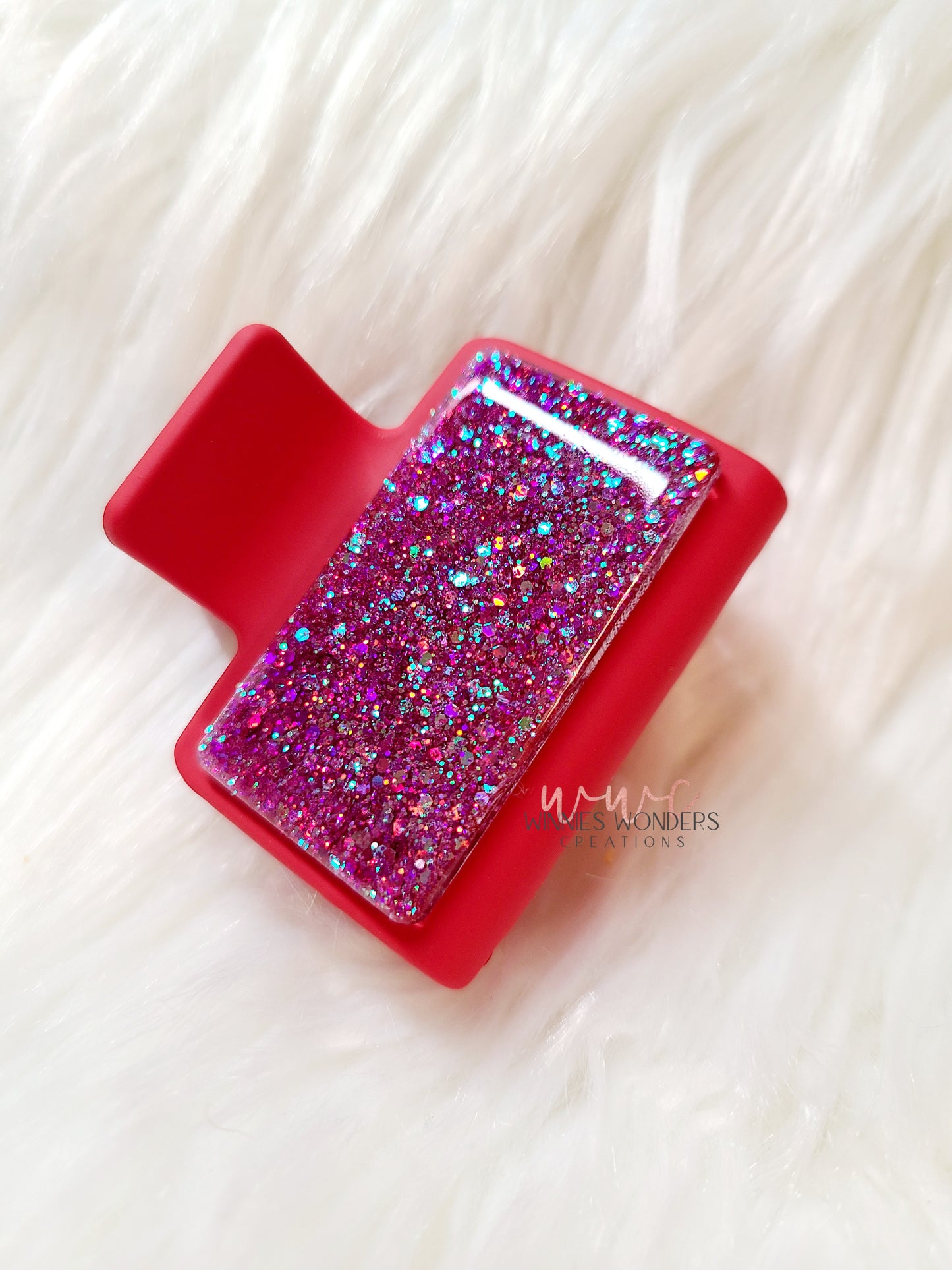 Red Glitter Small Hair Clip