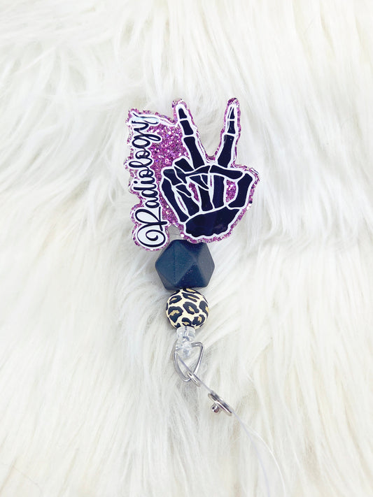 Radiology Peace Sign Badge Reel