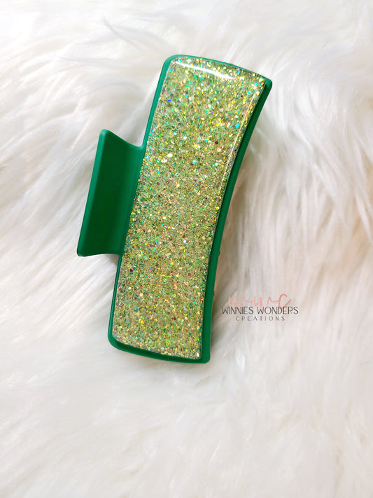 Green Glitter Hair Clip