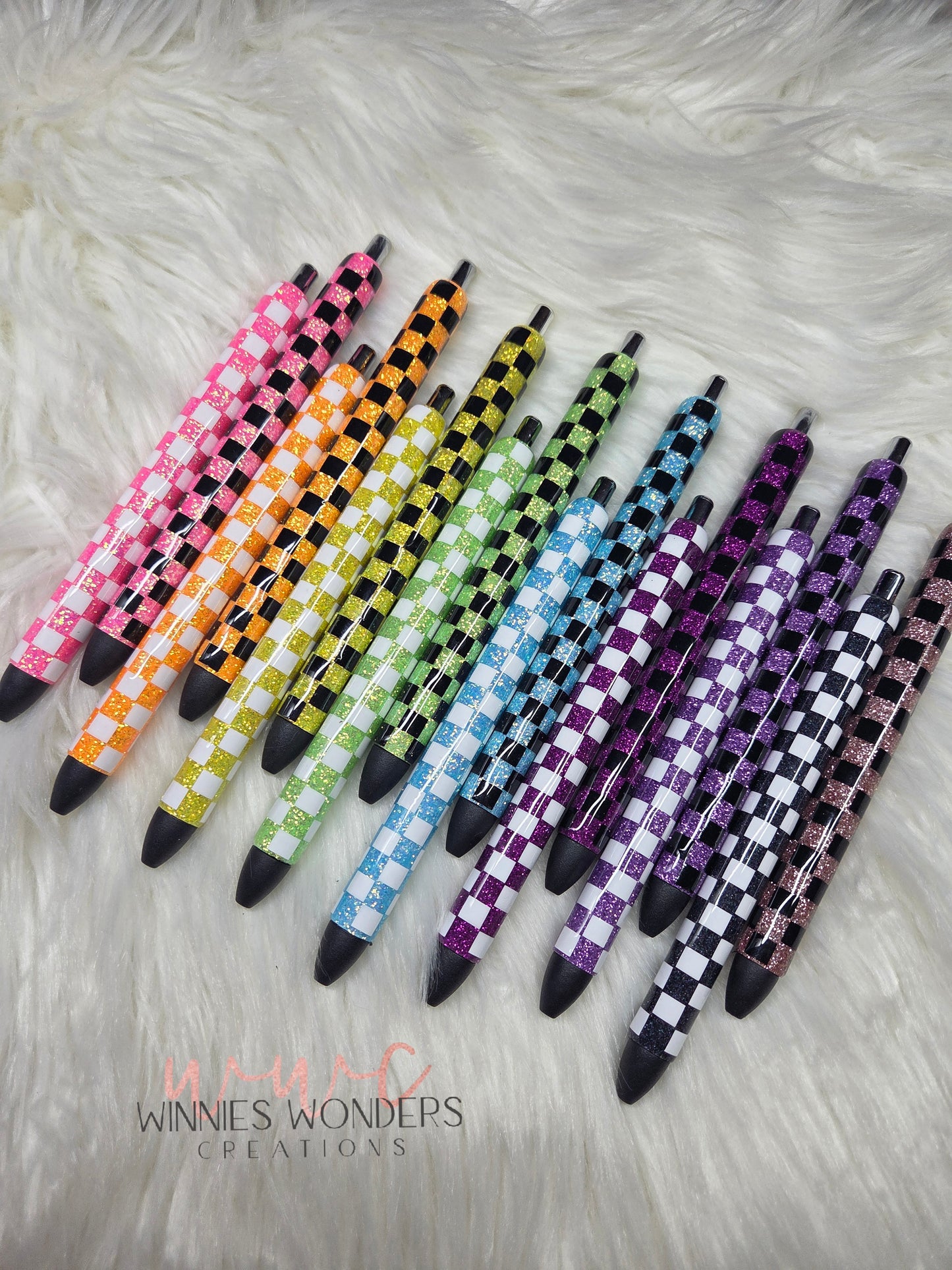 Color Checkard Glitter Pens