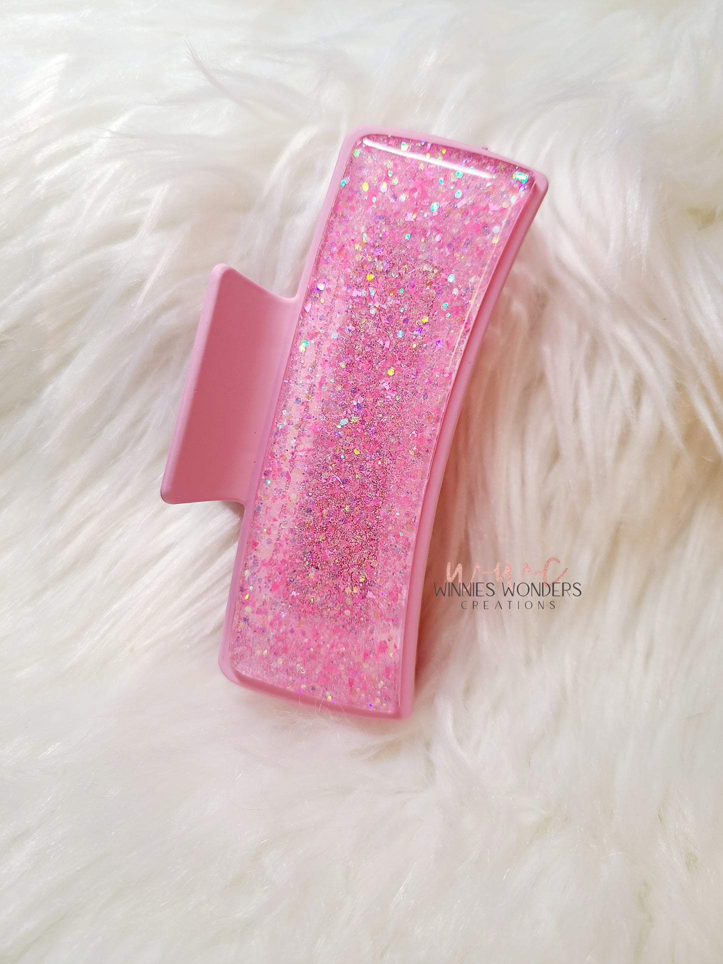 Light Pink Glitter Hair Clip