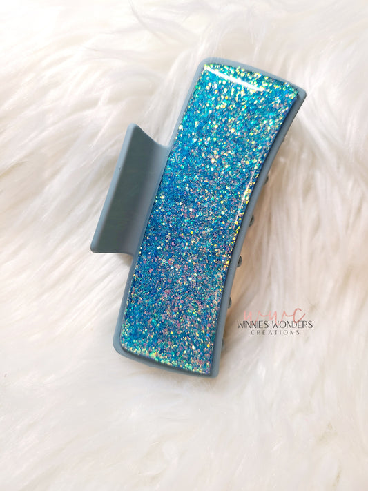 Blue Glitter Hair Clip