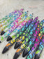 Rainbow Ombre Vinyl Leopard Glitter Pens
