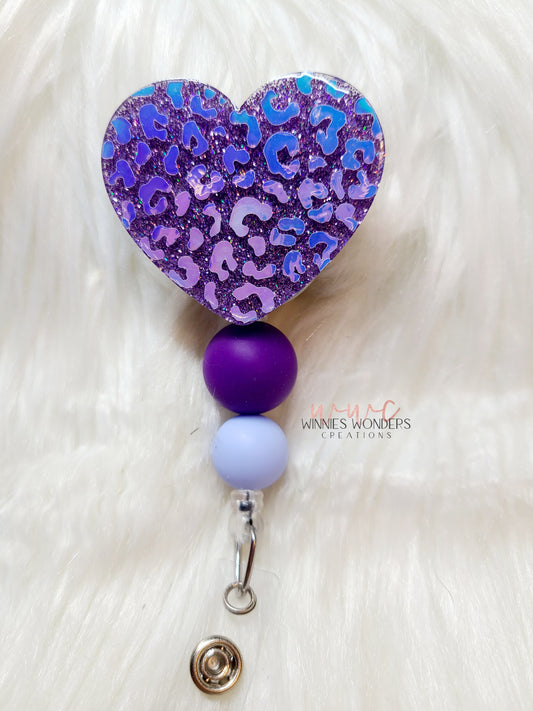 Leopard Heart Badge Reel