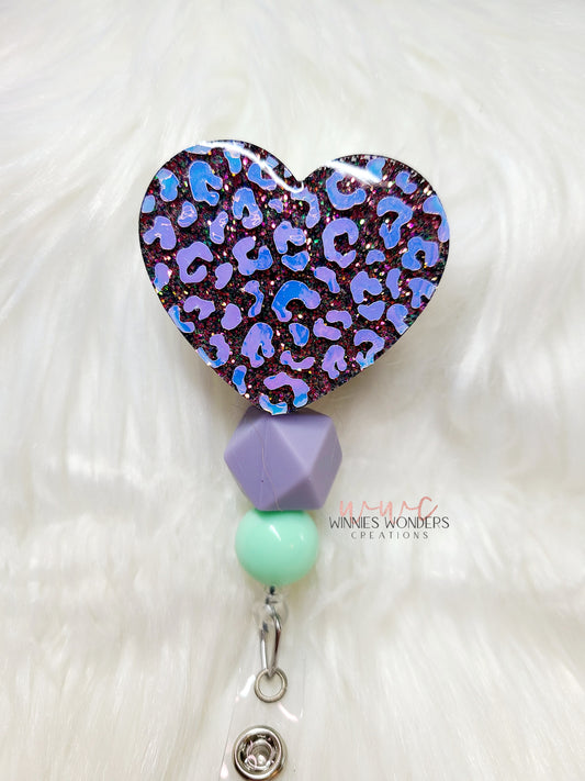 Leopard Heart Badge Reel