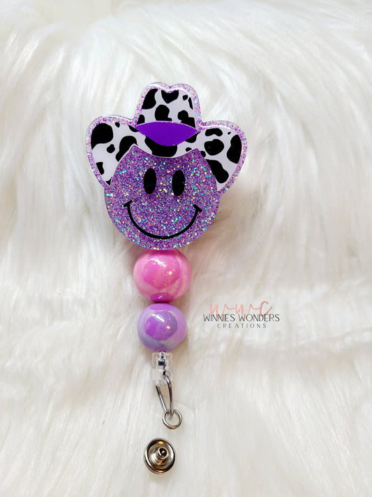 Cowboy Smiley Badge Reel