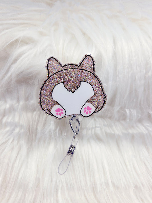 Corgi Butt Badge Reel