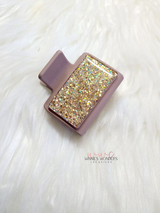 Gold Glitter Small Hair Clip