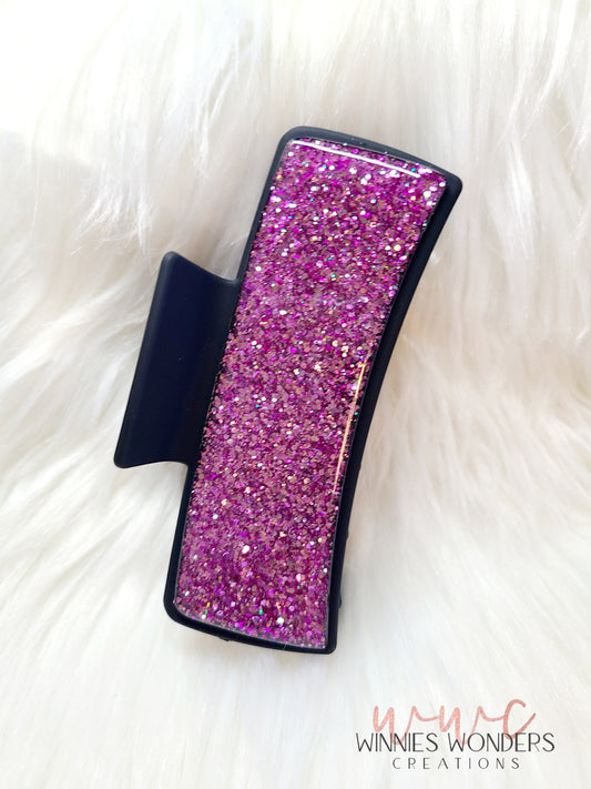 Maroon Glitter Hair Clip