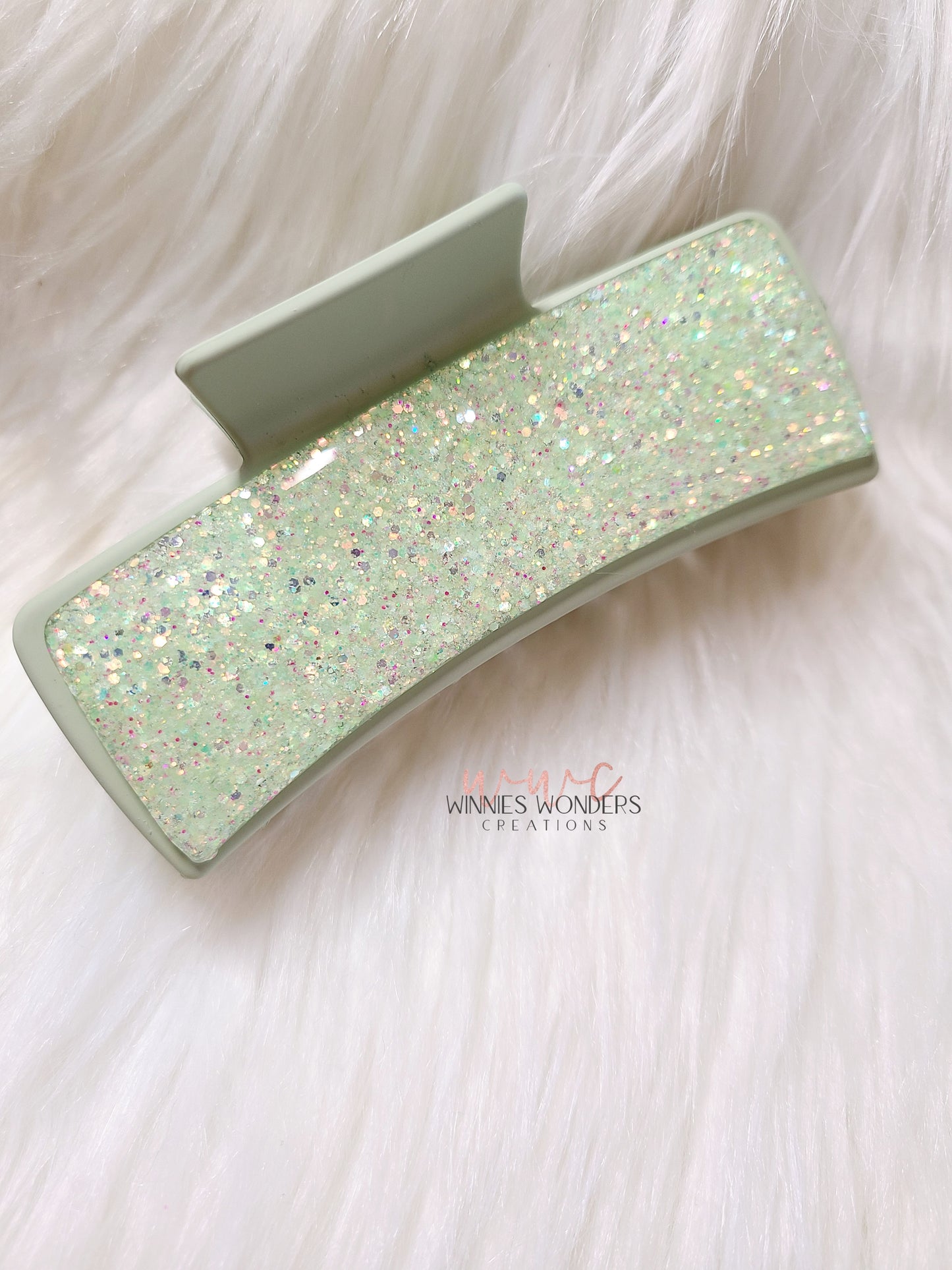 Green Glitter Hair Clip