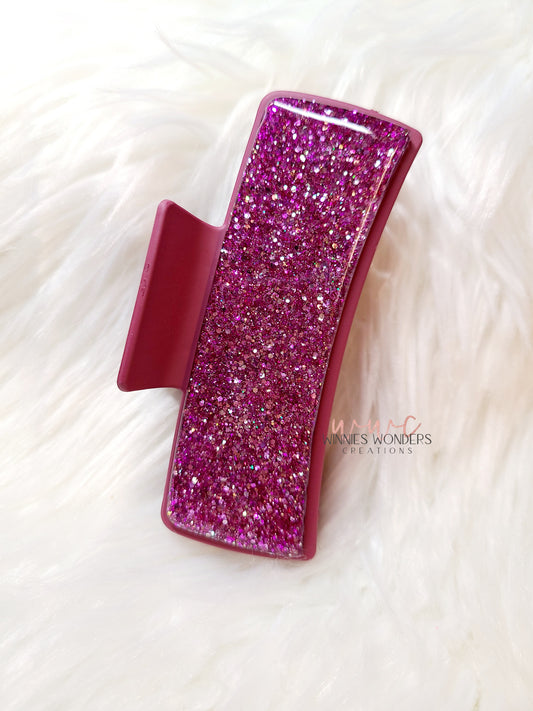 Maroon Glitter Hair Clip