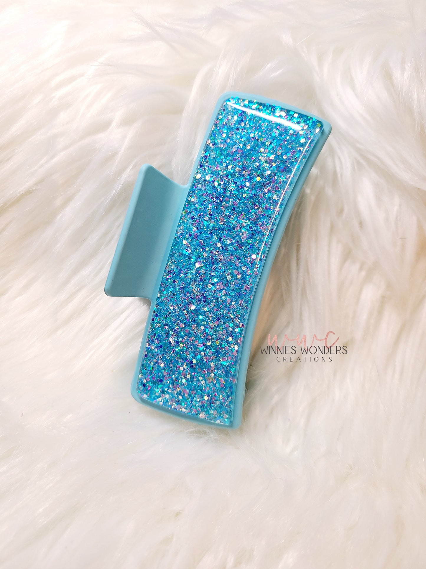 Blue Glitter Hair Clip