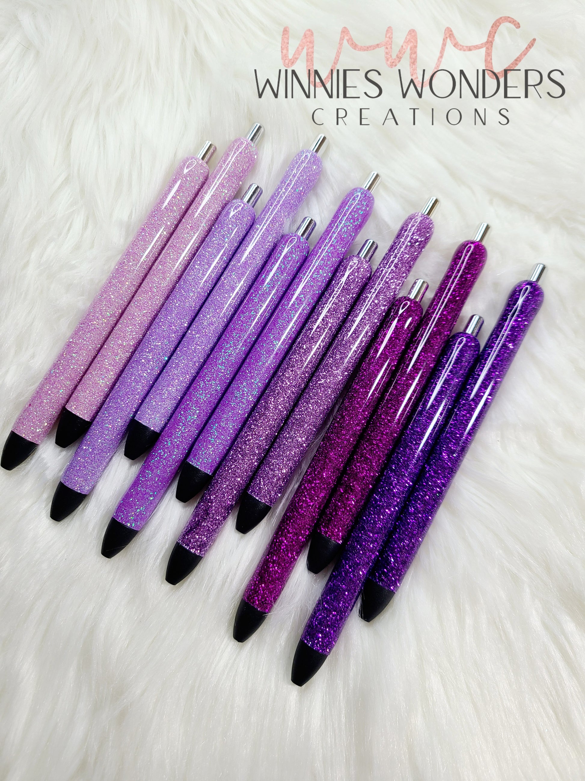 Pens w Personalized Case - Purple & Gold Ink Pen Set - Resin Ink