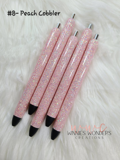 Coral Glitter Pens