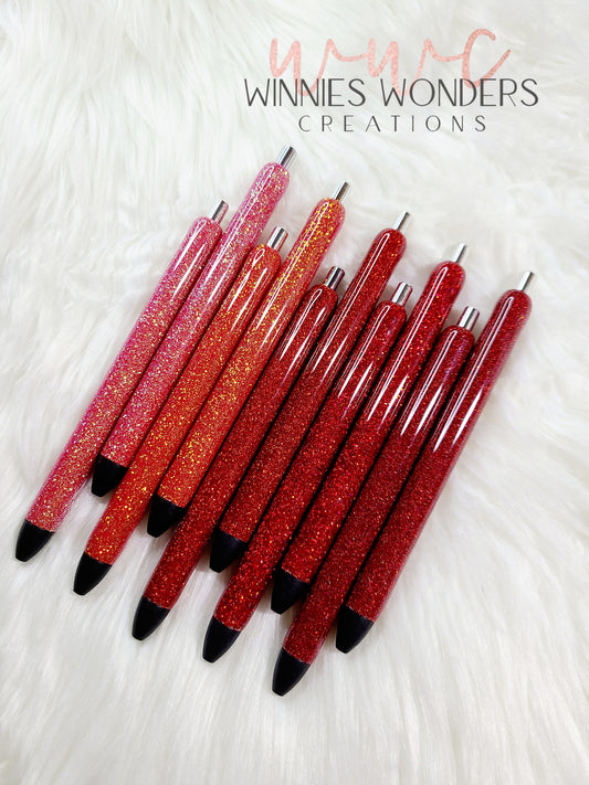 Red Glitter Pens