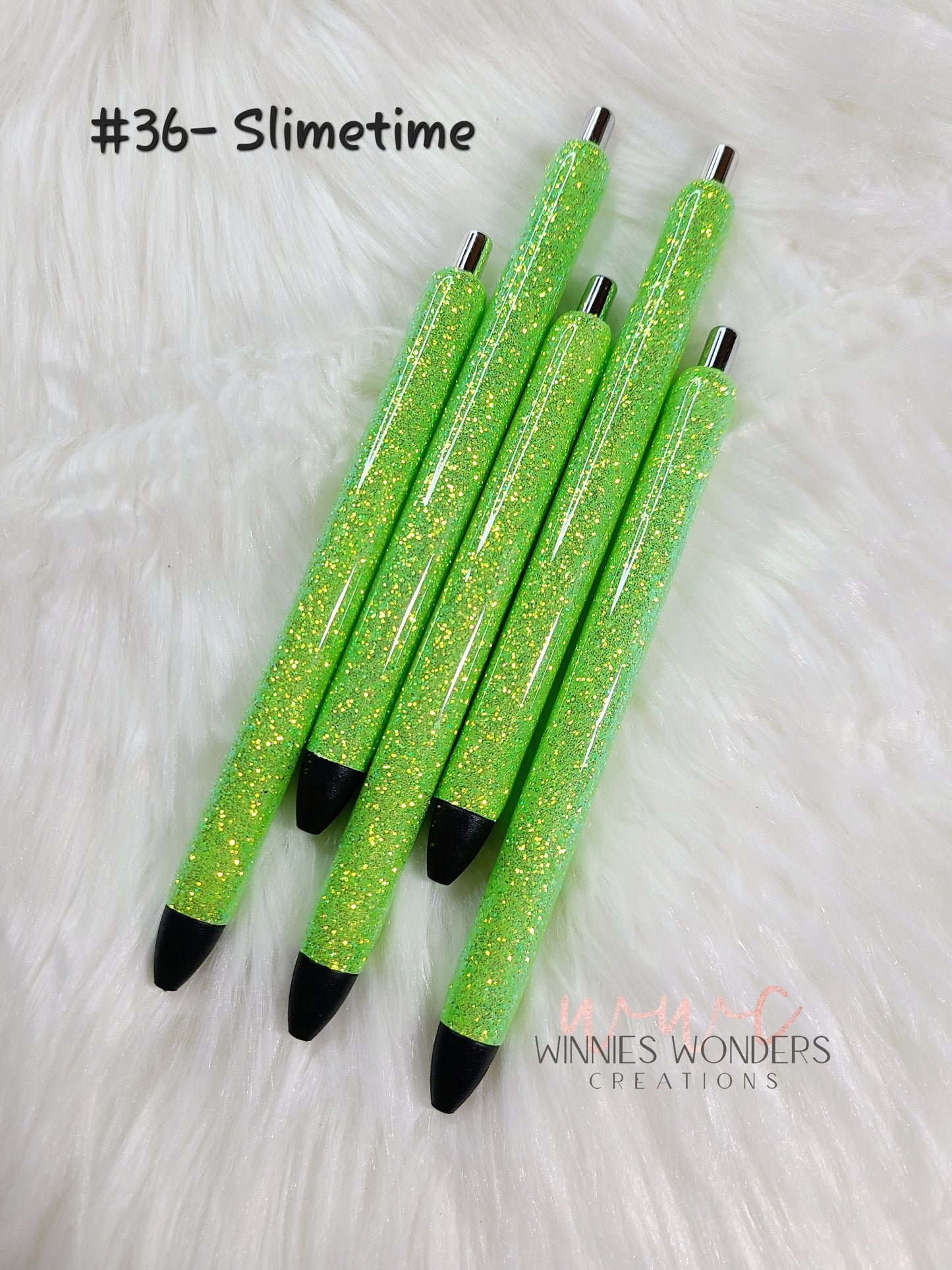 Green Glitter Pens