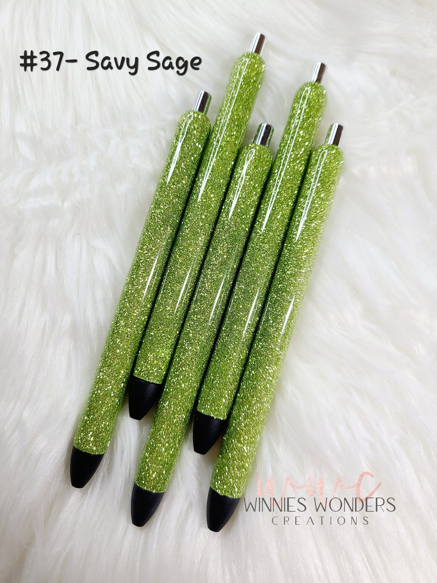 Green Glitter Pens