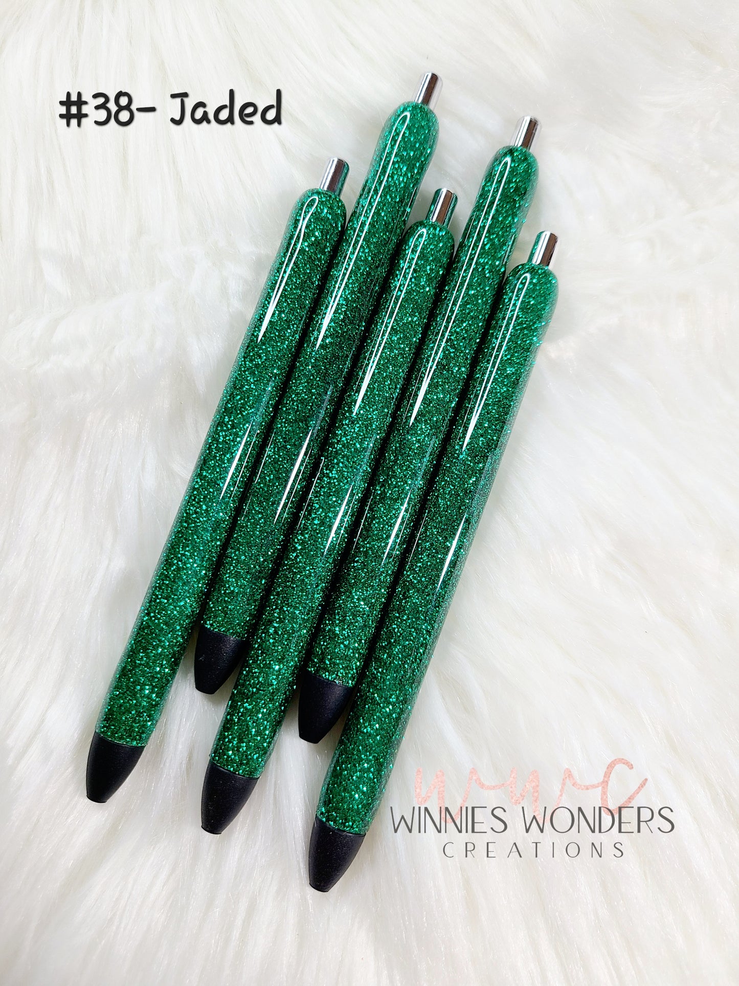 Green Glitter Pens