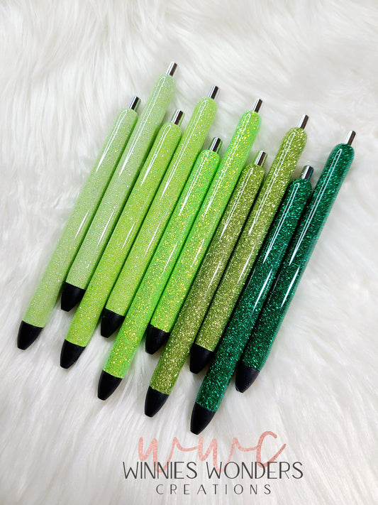 Green Glitter Pens