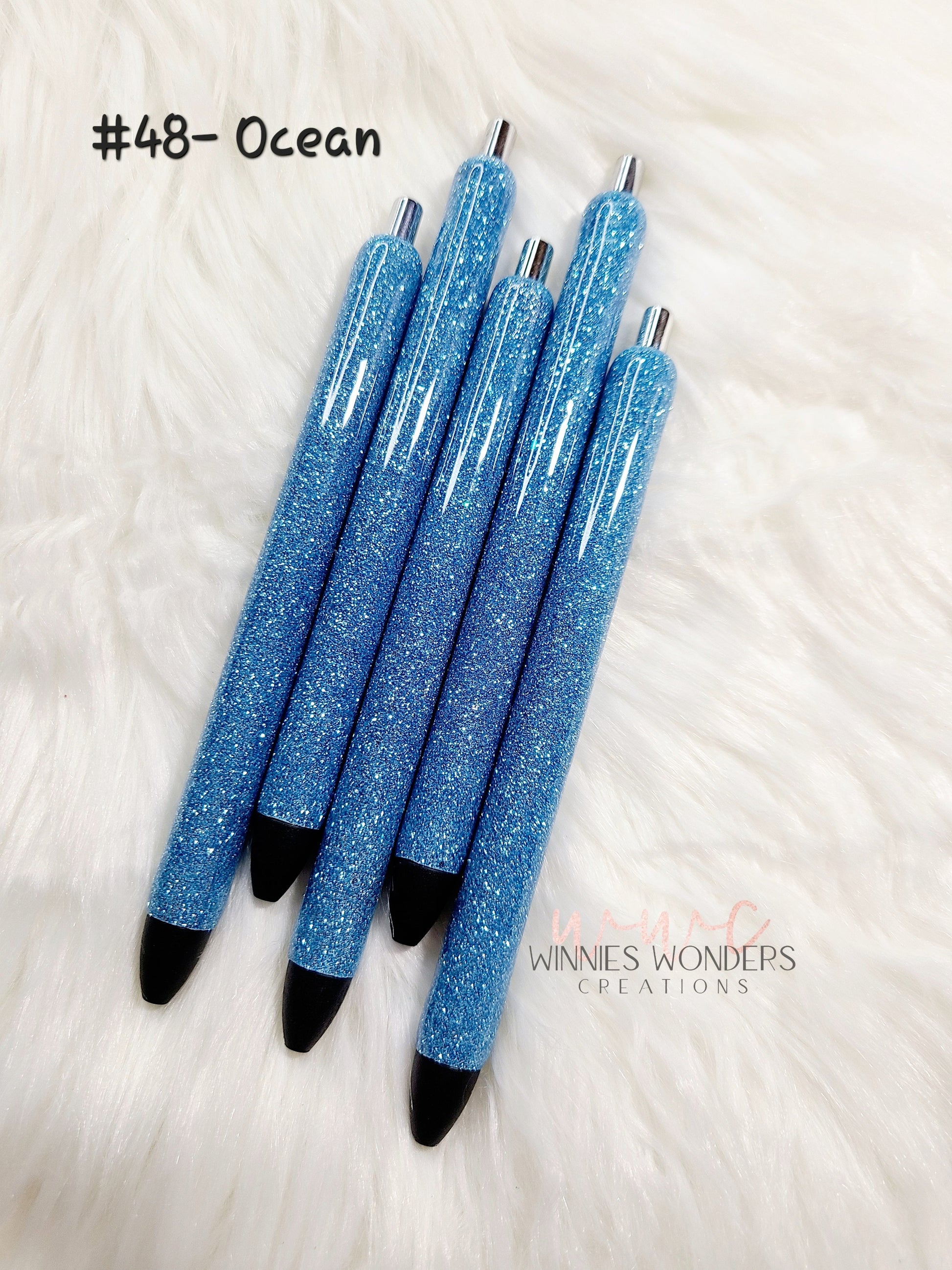 Blue Glitter Pens