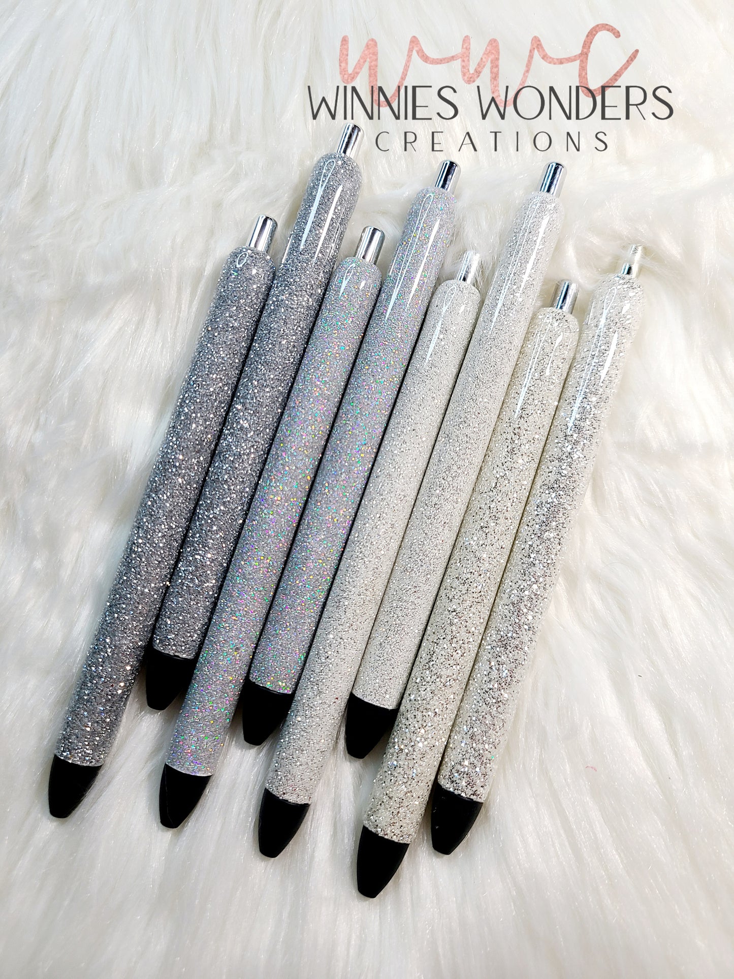 Silver/ Ivory Glitter Pens