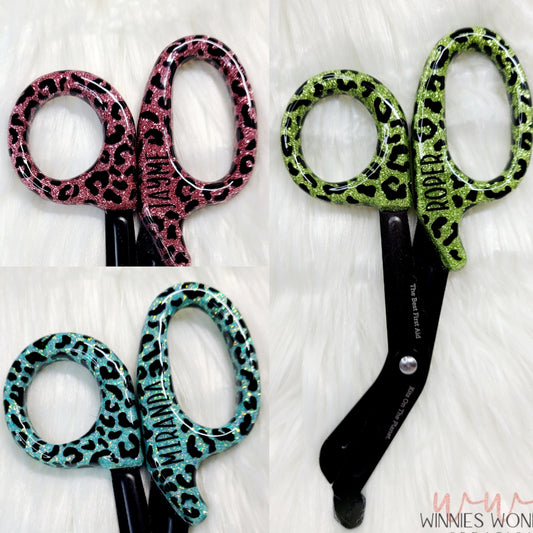 Glittered FULL Leopared Trauma Shears