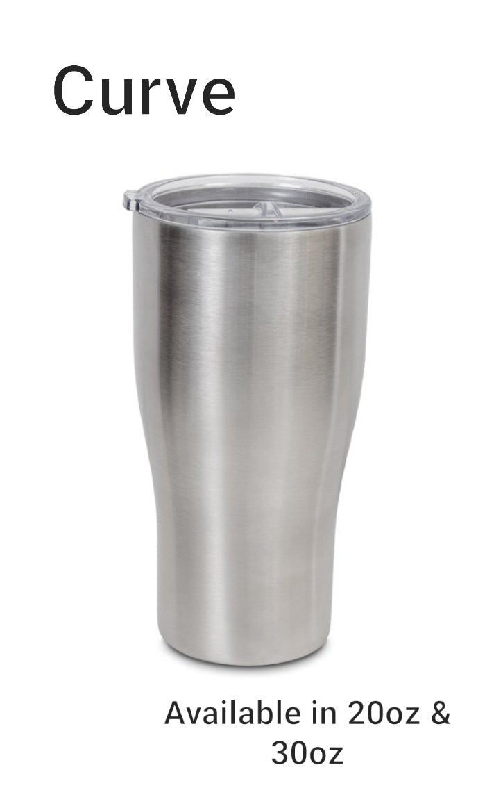 20 oz Stainless Steel Skinny Tumbler with Personalized Swirl Name