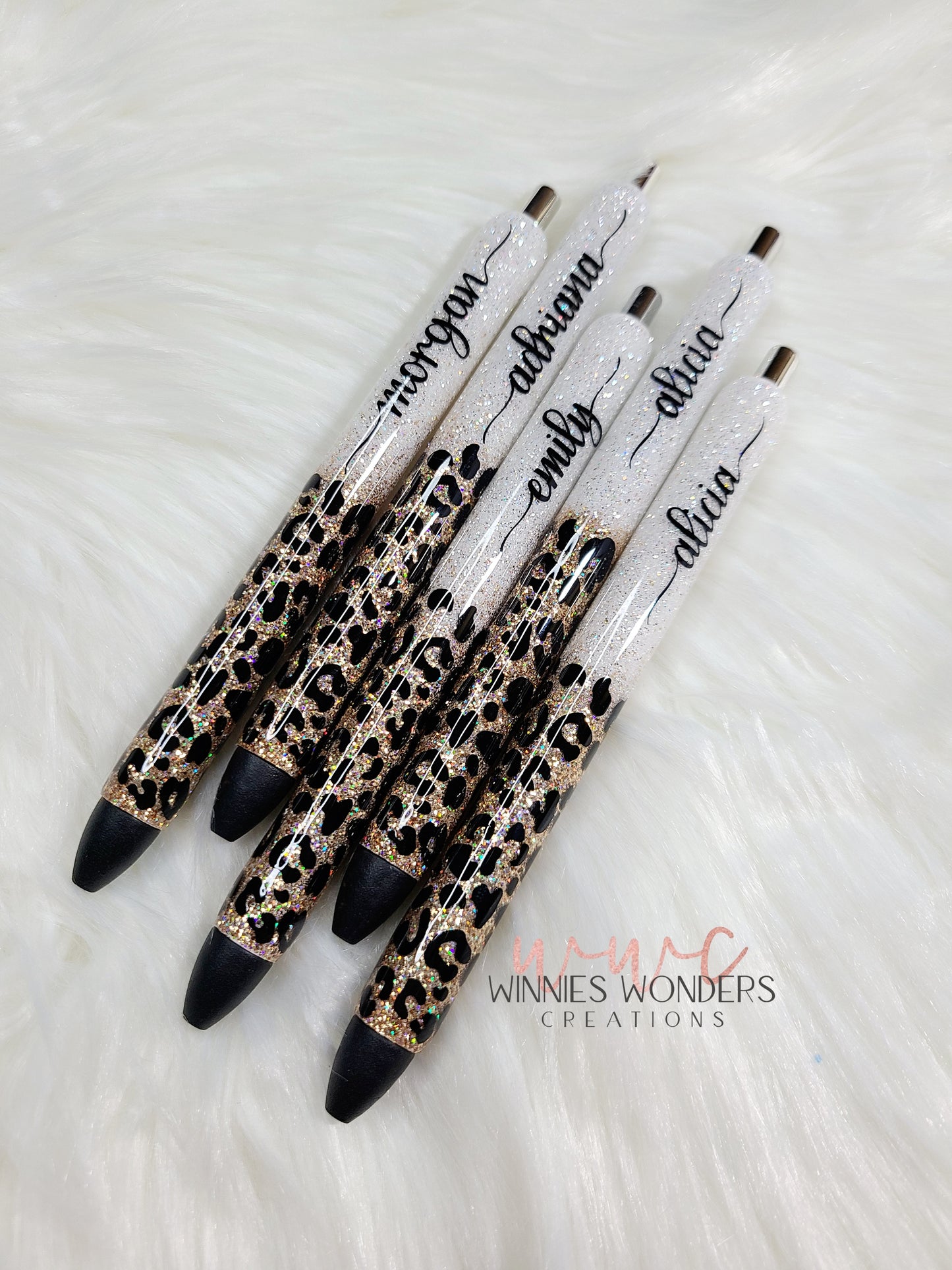 White/ Gold Leopard Ombre